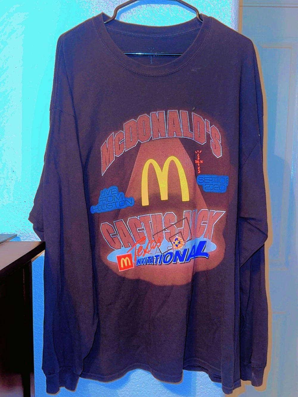 Travis Scott x McDonald’s merch Black Long Sleeve Tee w Graphic on front & back